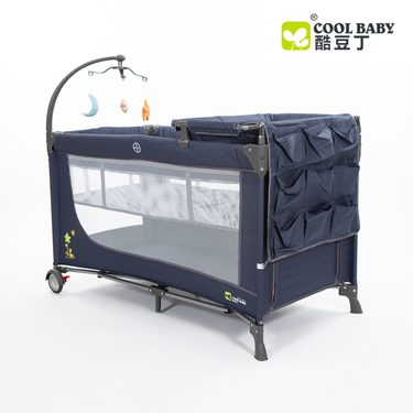 Cool Baby - Folding Crib & Play Pen With Handing Toys & Sheet - 962nc